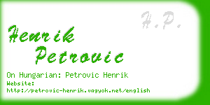 henrik petrovic business card